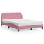 sengeramme med sengegavl Dover Pink 120x200 cm Fløjl