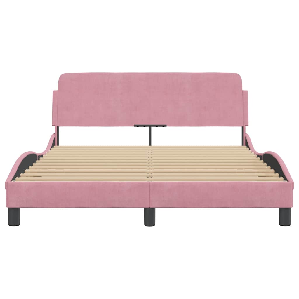 sengeramme med sengegavl Dover Pink 120x200 cm Fløjl