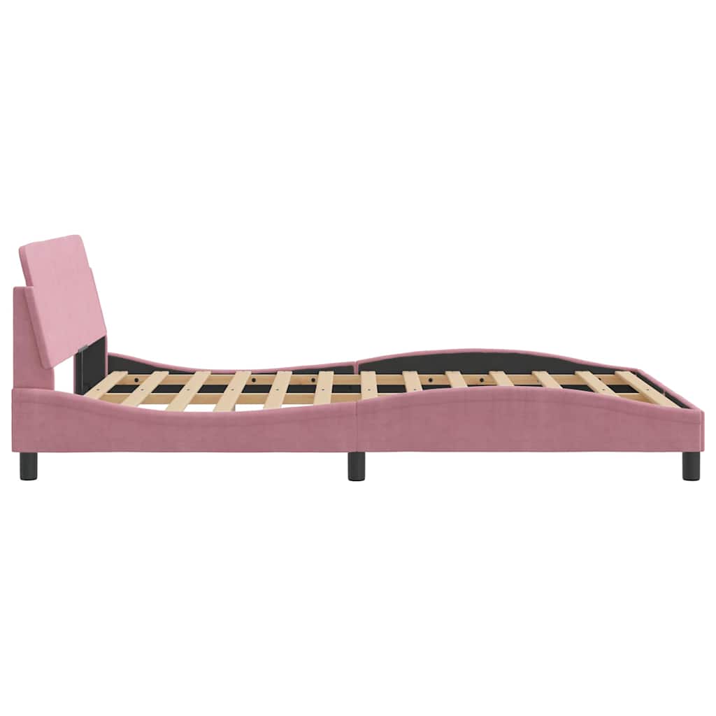 sengeramme med sengegavl Dover Pink 120x200 cm Fløjl