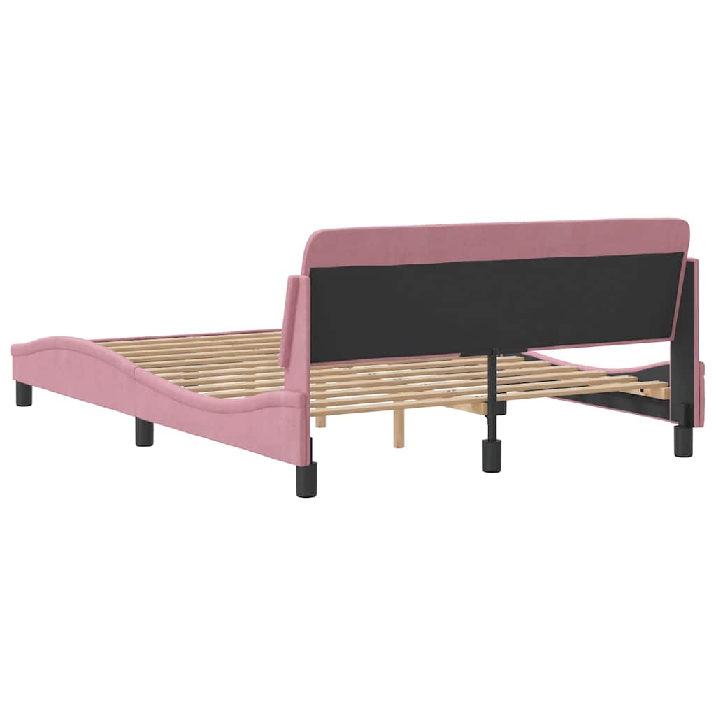 sengeramme med sengegavl Dover Pink 120x200 cm Fløjl