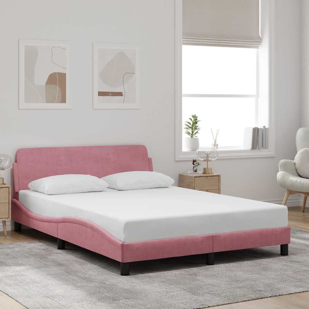 sengeramme med sengegavl Dover Pink 120x200 cm Fløjl