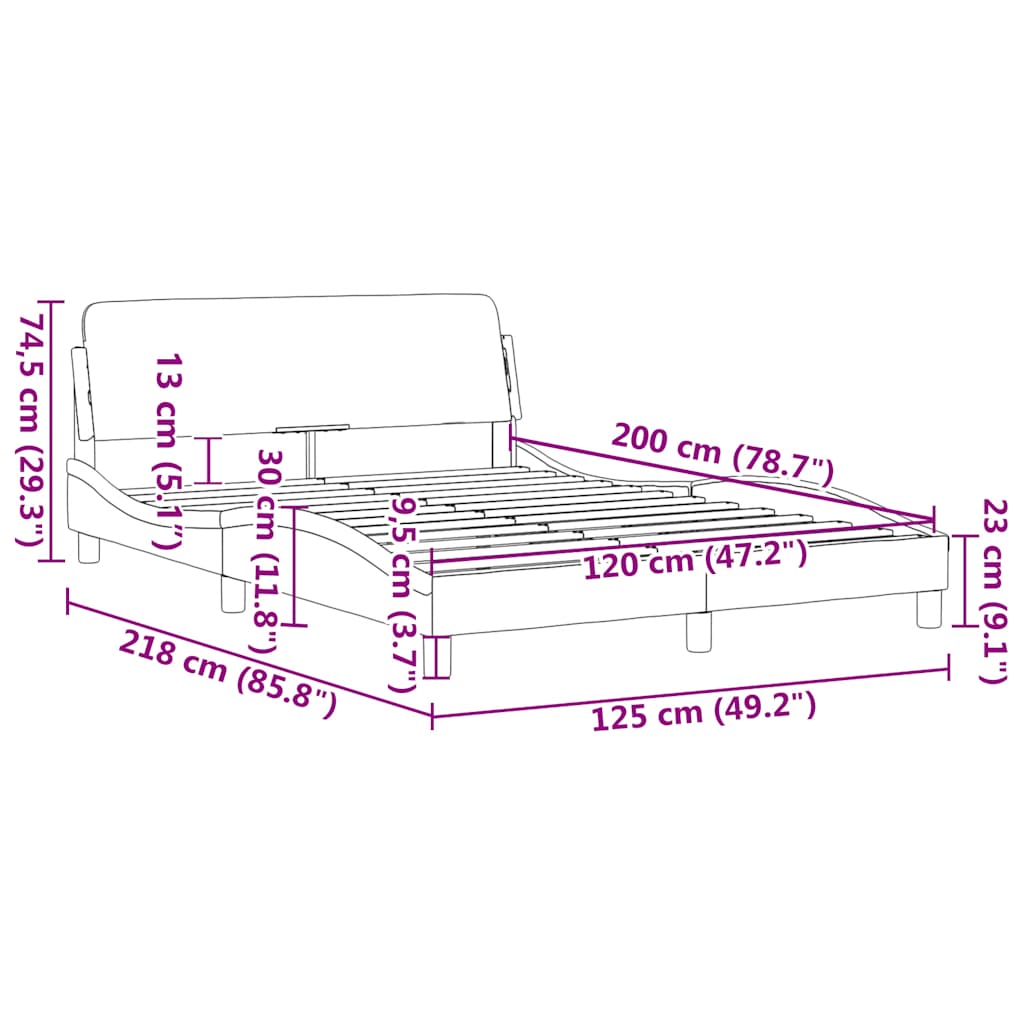 sengeramme Dover 120x200 cm kunstlæder hvid