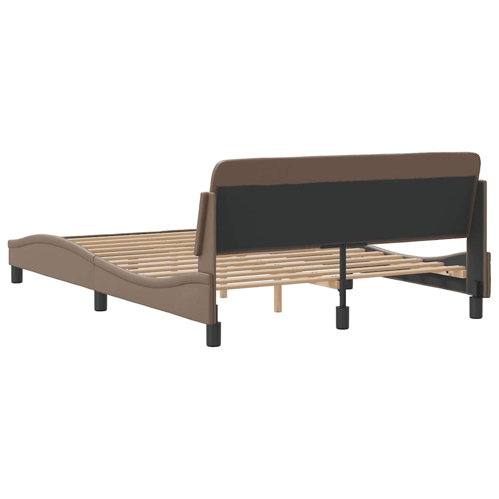 sengeramme Dover 120x200 cm kunstlæder cappuccinofarvet