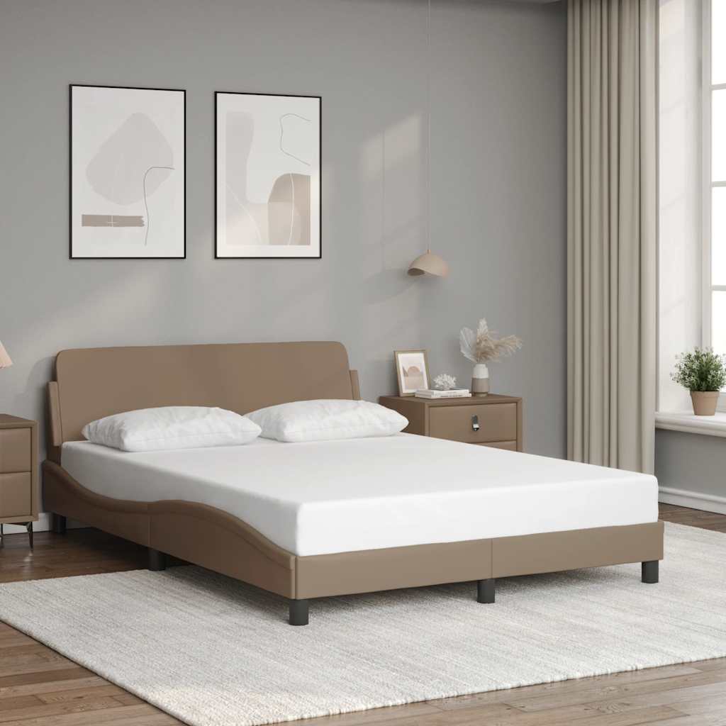 sengeramme Dover 120x200 cm kunstlæder cappuccinofarvet