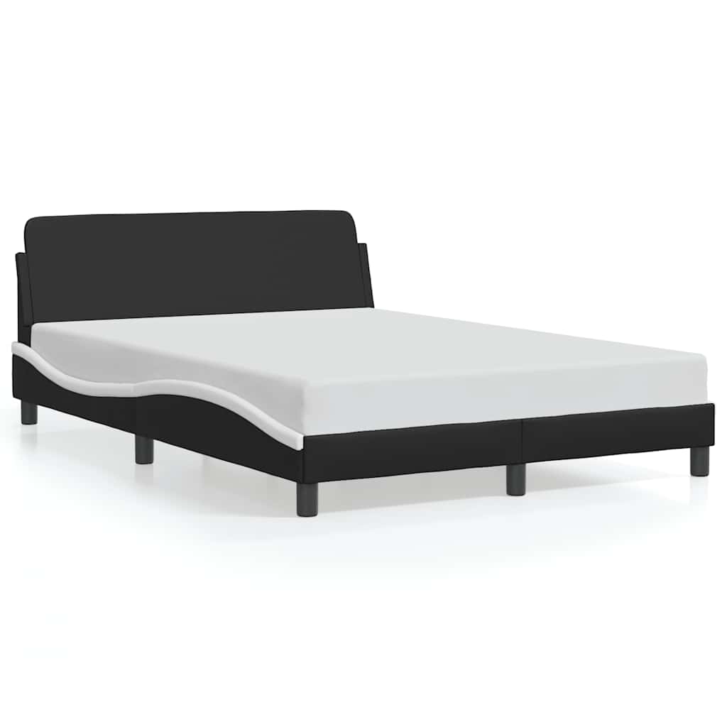 sengeramme Dover 120x200 cm kunstlæder sort og hvid