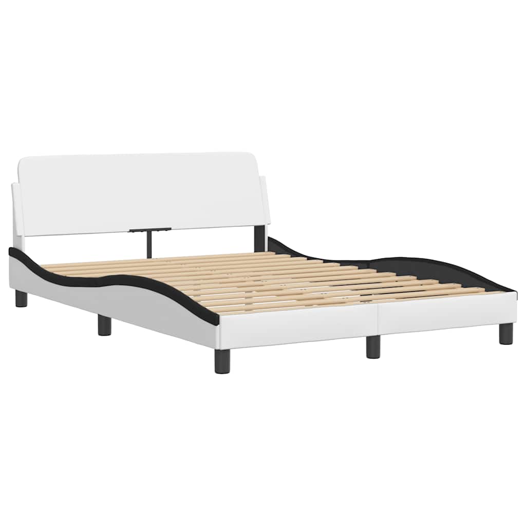 sengeramme Dover 120x200 cm kunstlæder hvid og sort