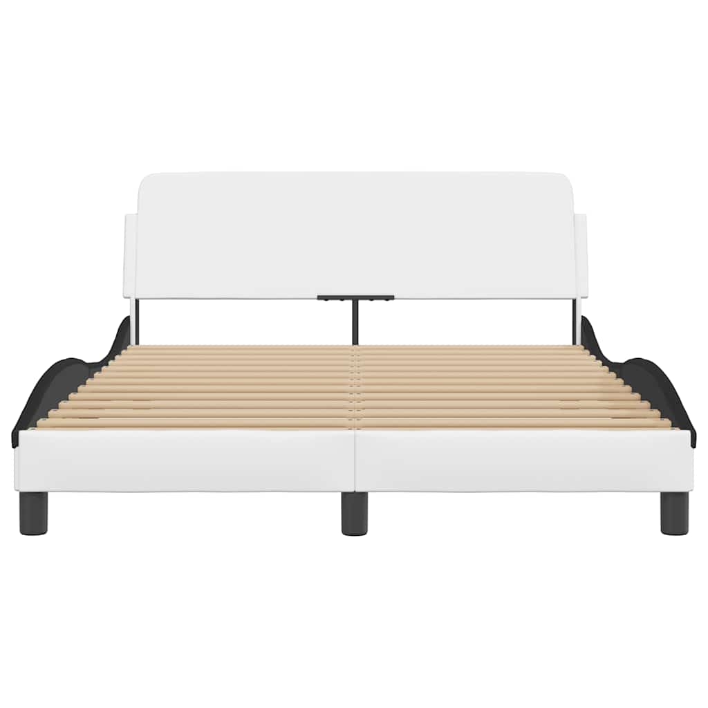 sengeramme Dover 120x200 cm kunstlæder hvid og sort
