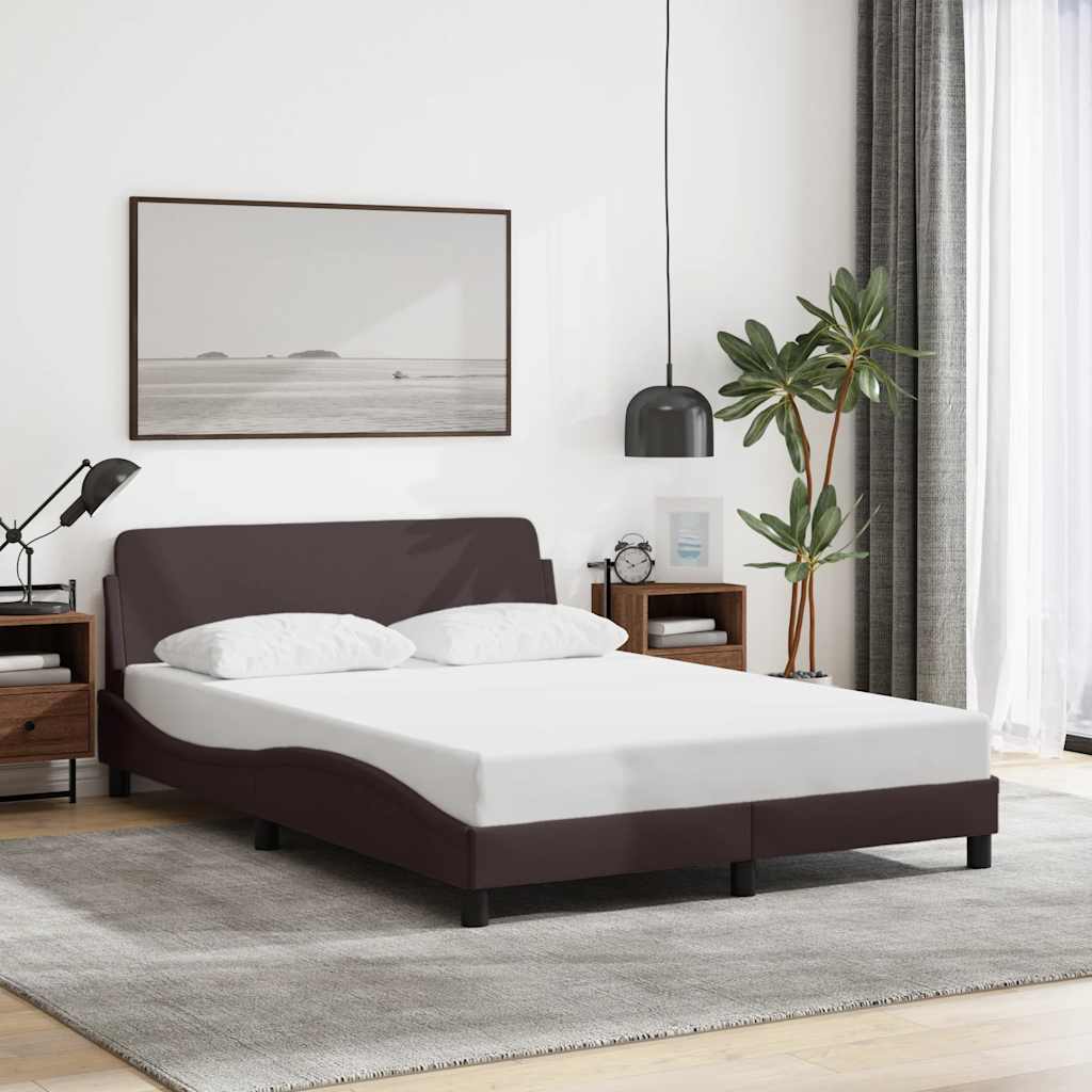 sengeramme Dover 140x190 cm stof mørkebrun
