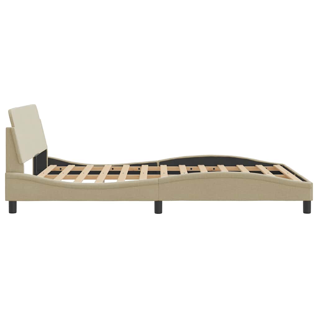 sengeramme Dover 140x190 cm stof cremefarvet