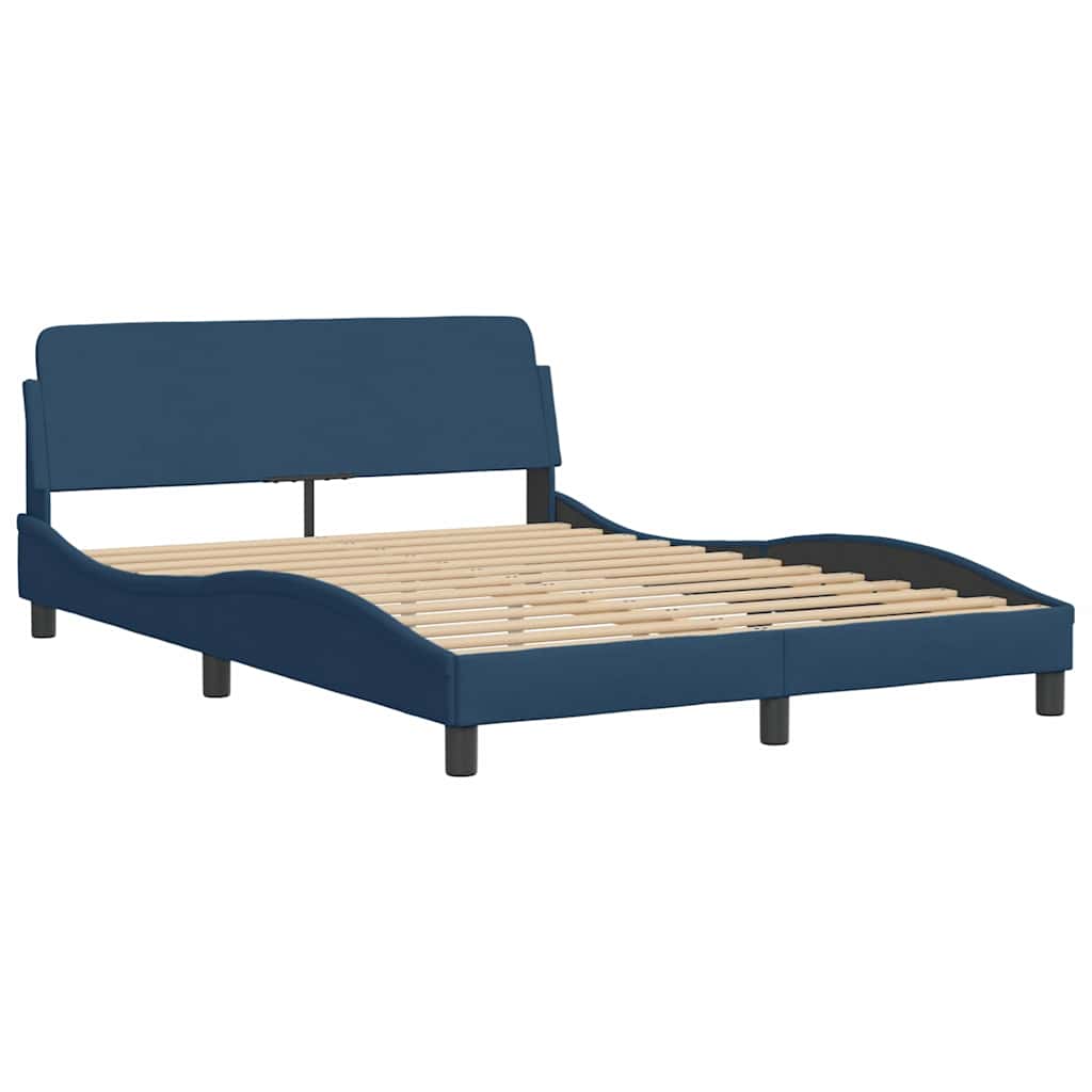sengeramme med sengegavl Dover Blå 140x190 cm Stof