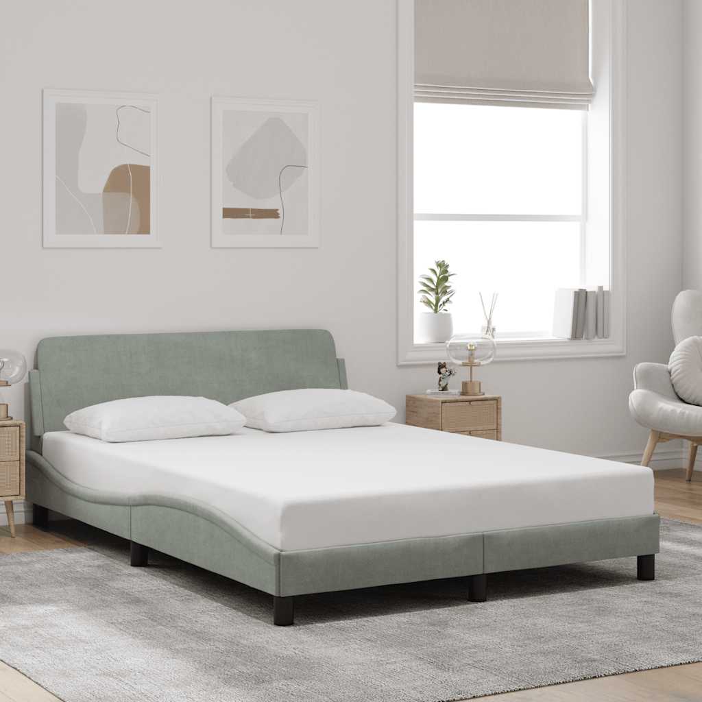 sengeramme Dover Lysegrå 140x190 cm Fløjl