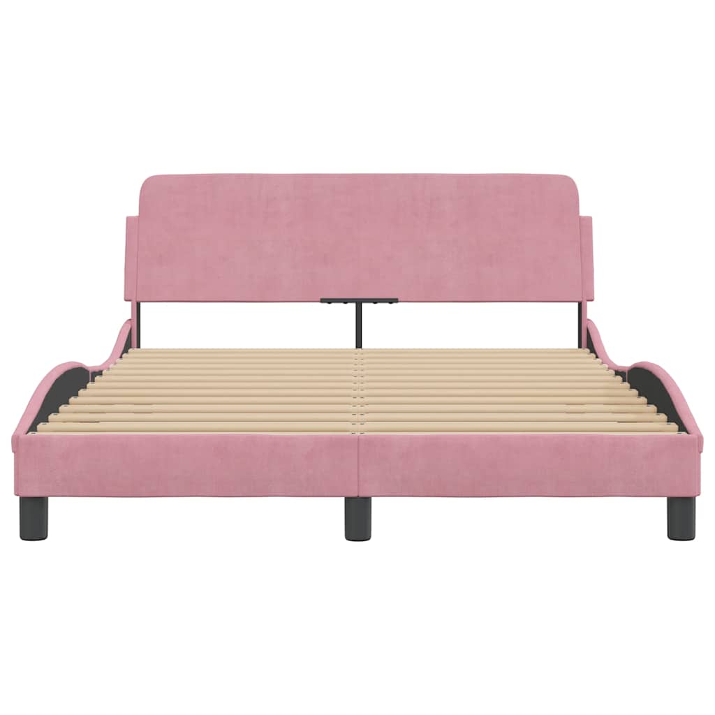 sengeramme med sengegavl Dover Pink 140x190 cm Fløjl