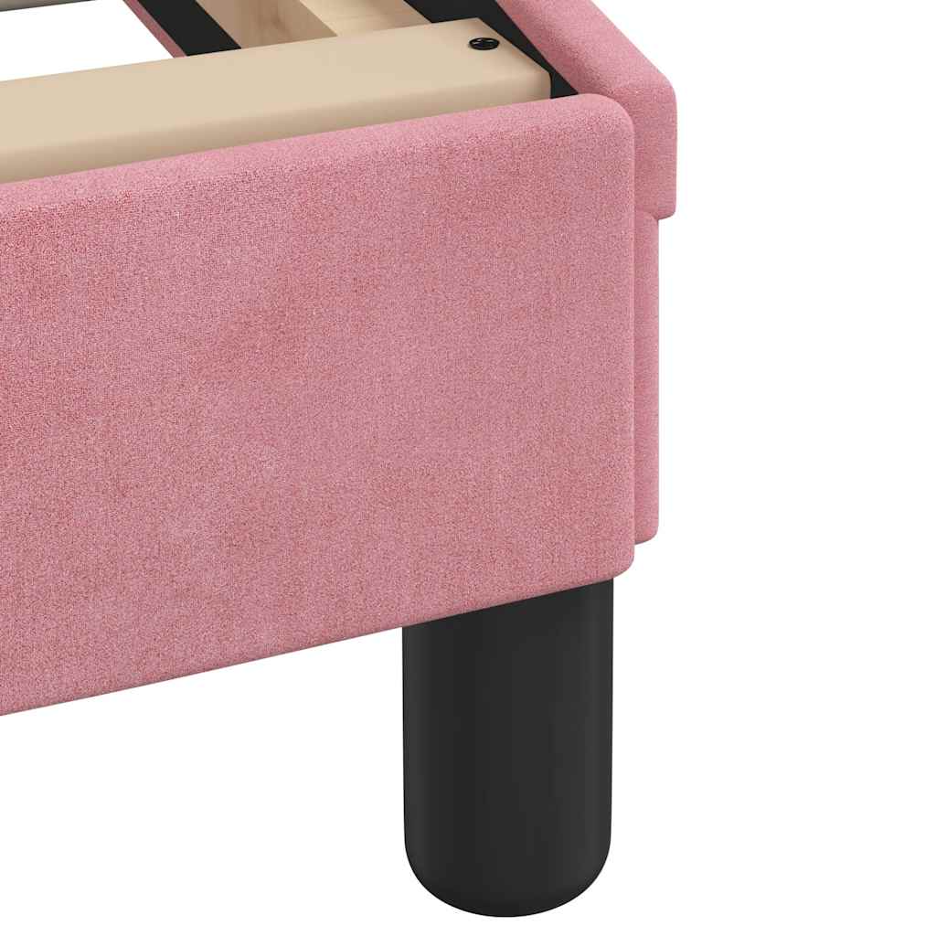 sengeramme med sengegavl Dover Pink 140x190 cm Fløjl