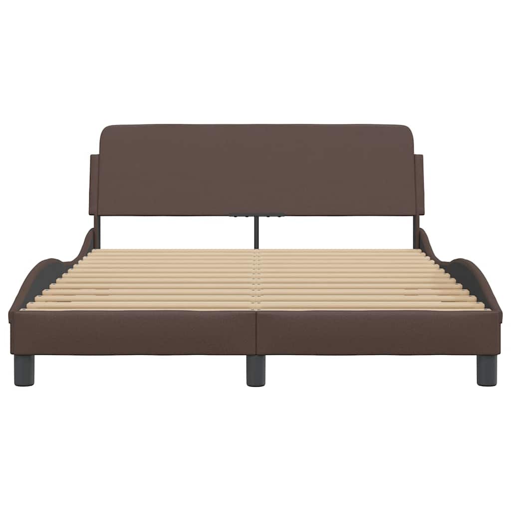 sengeramme Dover 140x190 cm kunstlæder brun