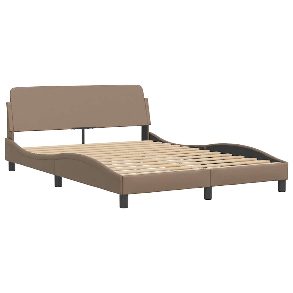 sengeramme Dover 140x190 cm kunstlæder cappuccinofarvet
