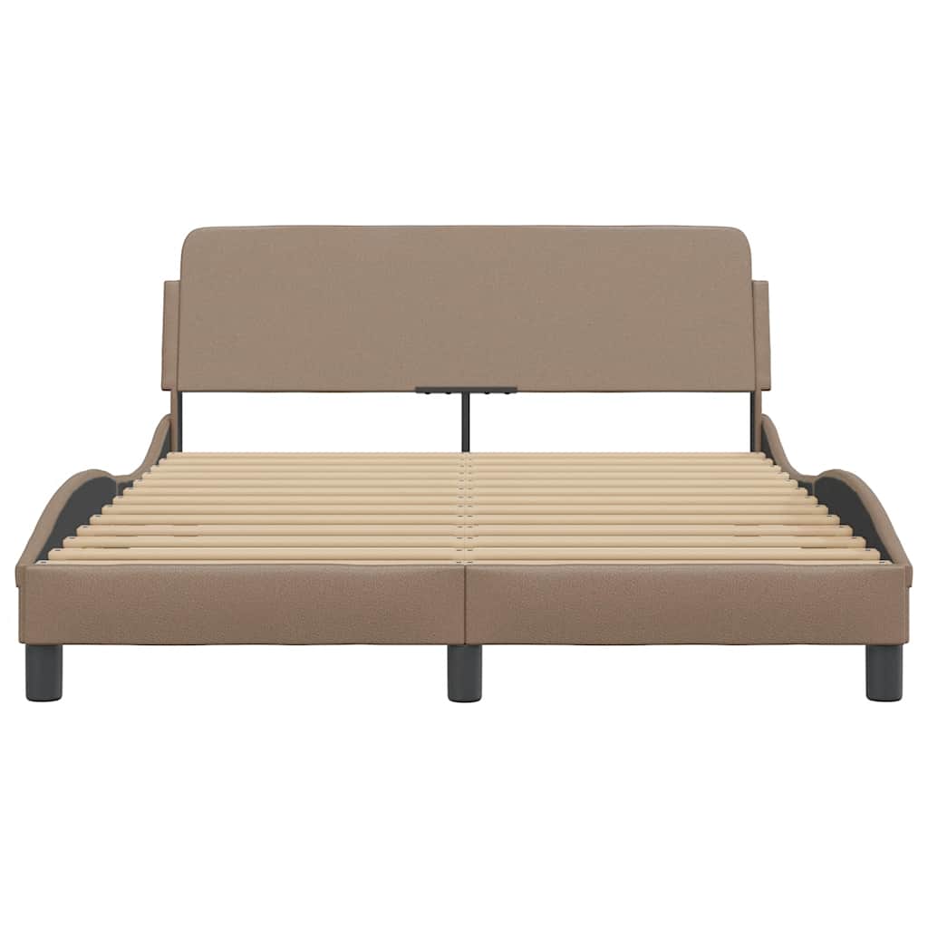 sengeramme Dover 140x190 cm kunstlæder cappuccinofarvet