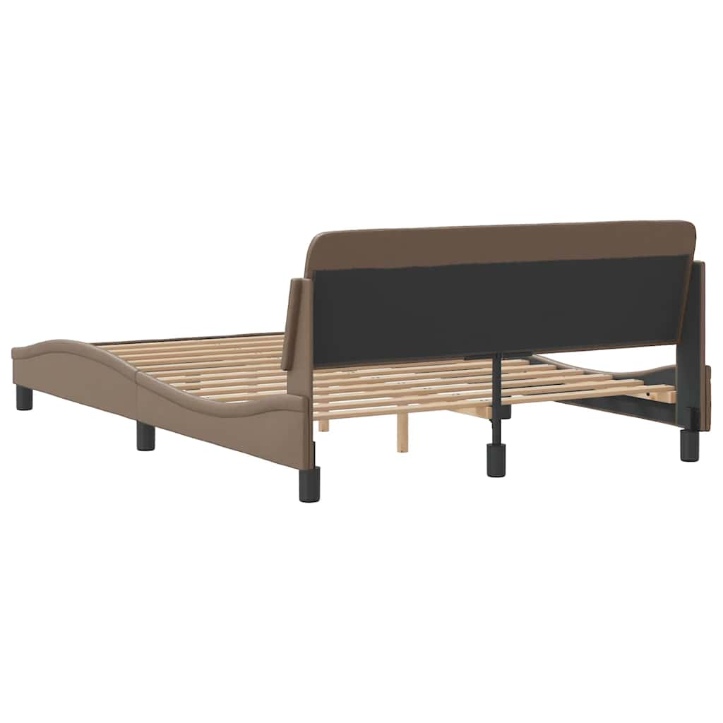 sengeramme Dover 140x190 cm kunstlæder cappuccinofarvet