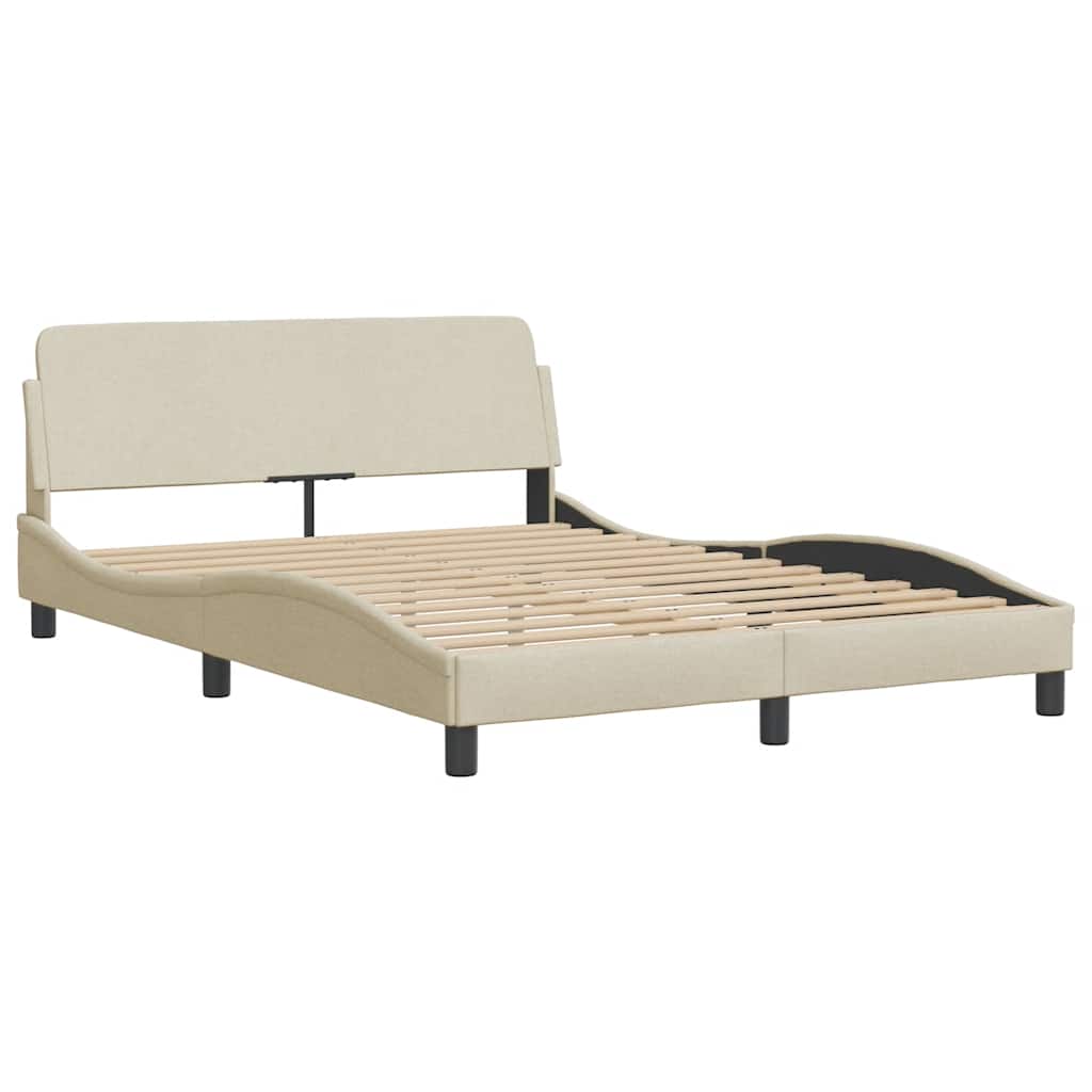 sengeramme Dover 140x200 cm stof cremefarvet