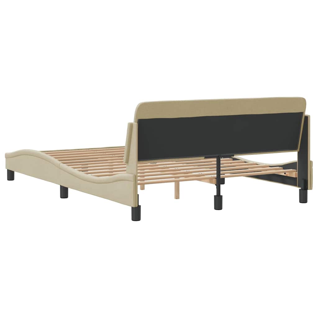 sengeramme Dover 140x200 cm stof cremefarvet