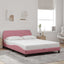 sengeramme med sengegavl Dover Pink 140x200 cm Velour