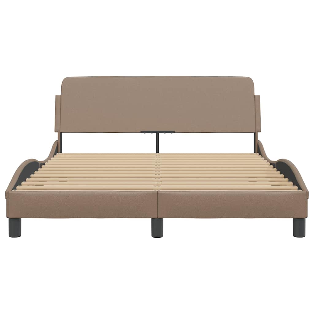 sengeramme Dover 140x200 cm kunstlæder cappuccinofarvet