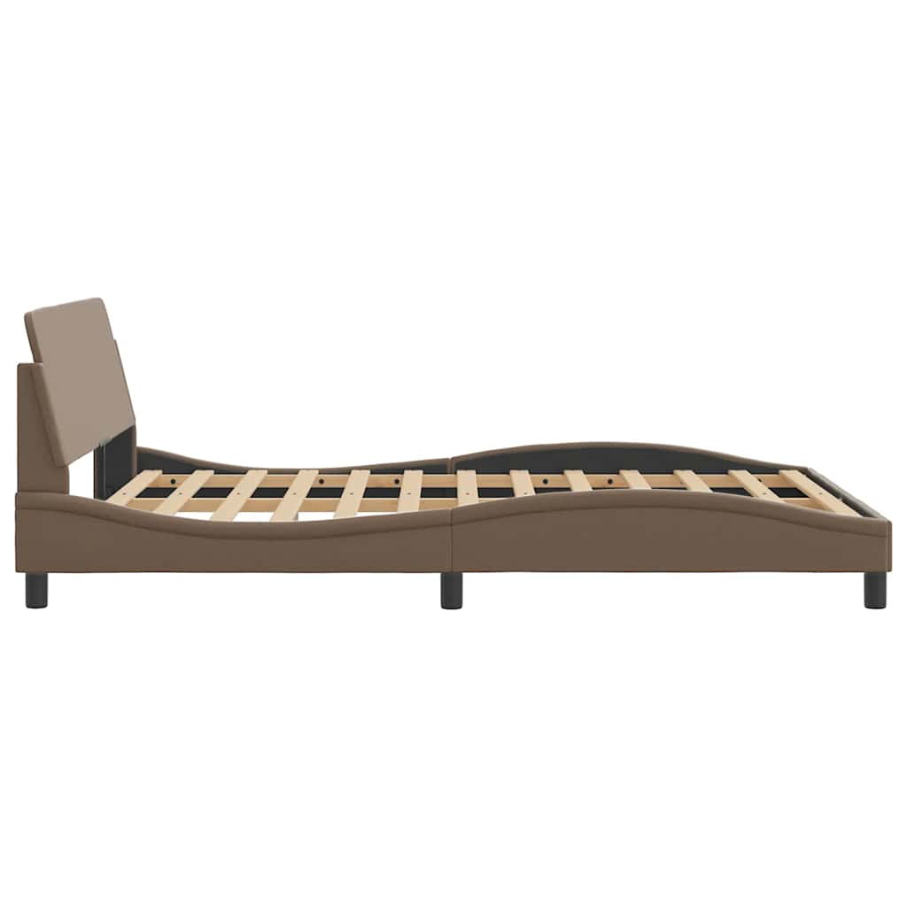 sengeramme Dover 140x200 cm kunstlæder cappuccinofarvet