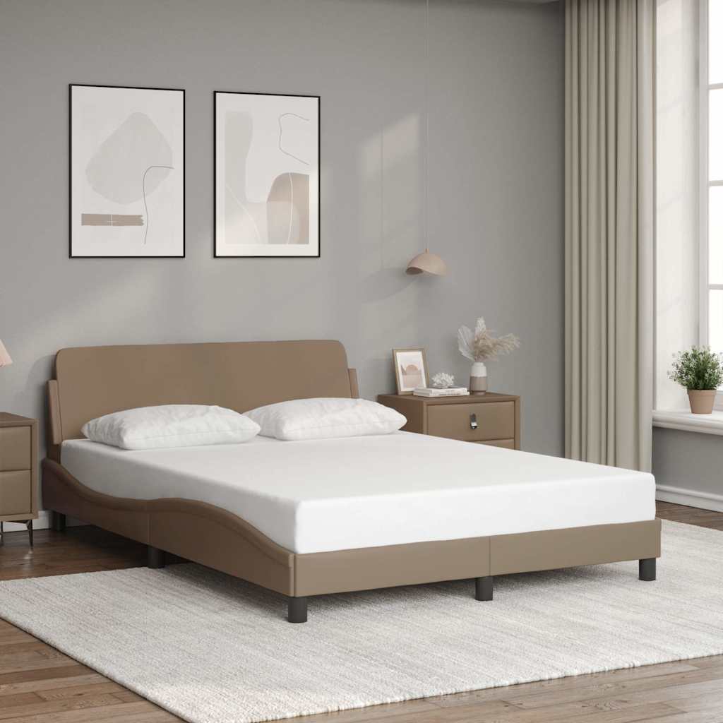 sengeramme Dover 140x200 cm kunstlæder cappuccinofarvet