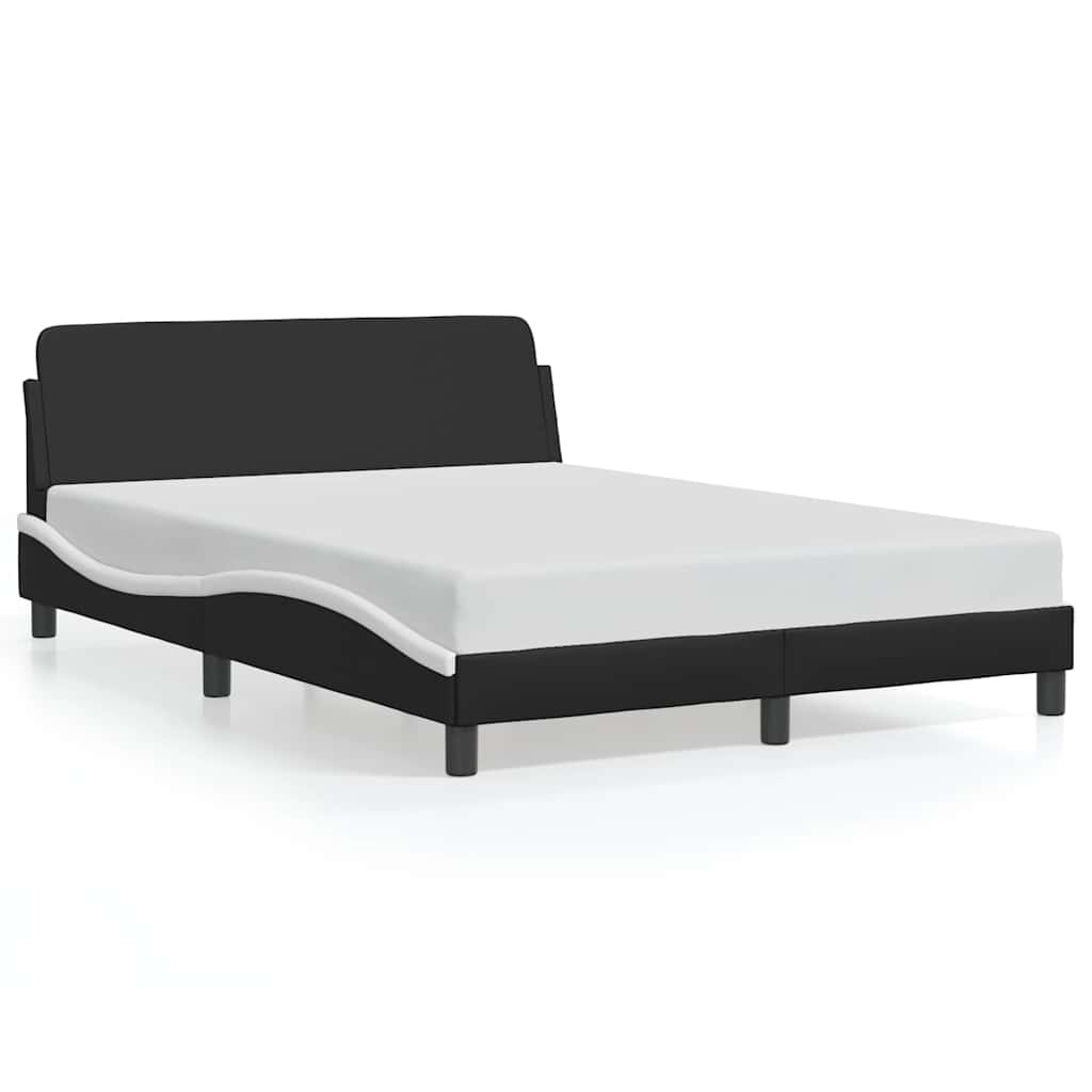 sengeramme Dover 140x200 cm kunstlæder sort og hvid