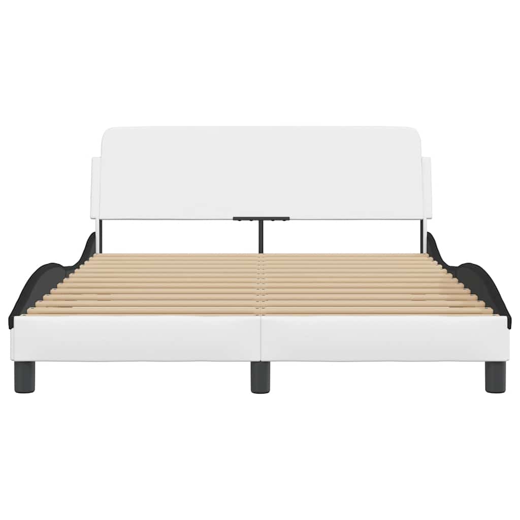 sengeramme Dover 140x200 cm kunstlæder hvid og sort