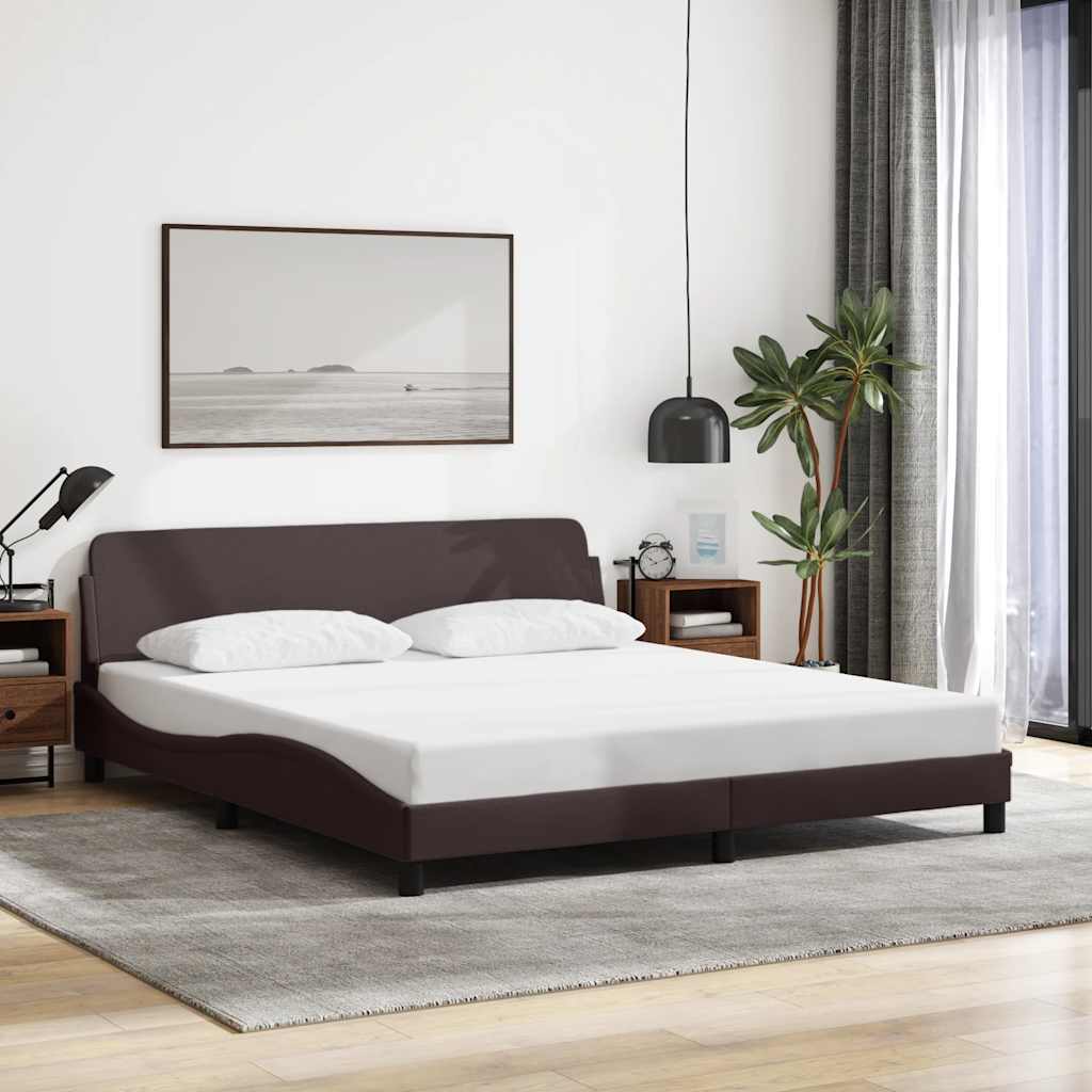 sengeramme Dover 160x200 cm stof mørkebrun