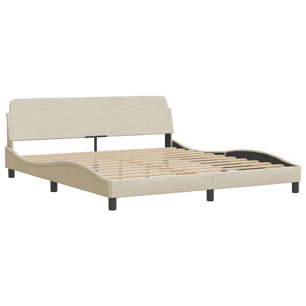 sengeramme Dover 160x200 cm stof cremefarvet