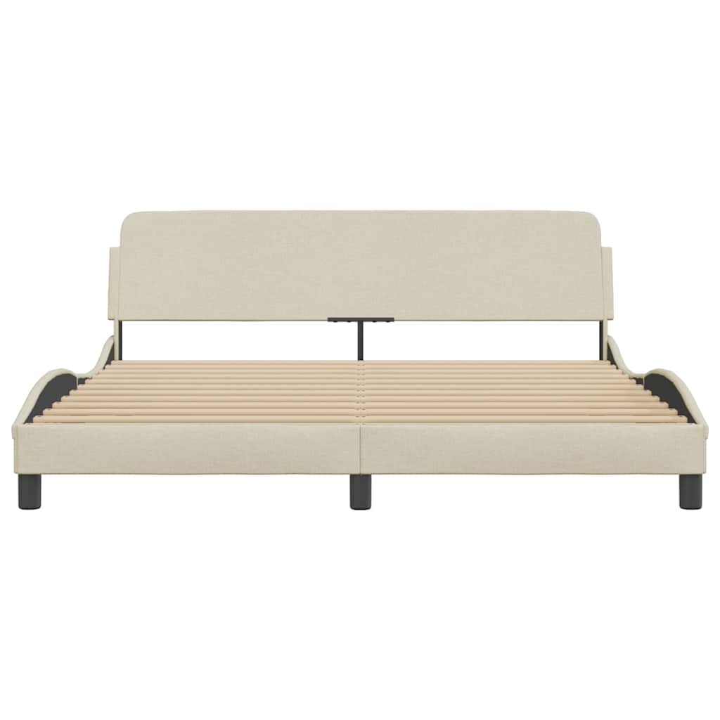 sengeramme Dover 160x200 cm stof cremefarvet