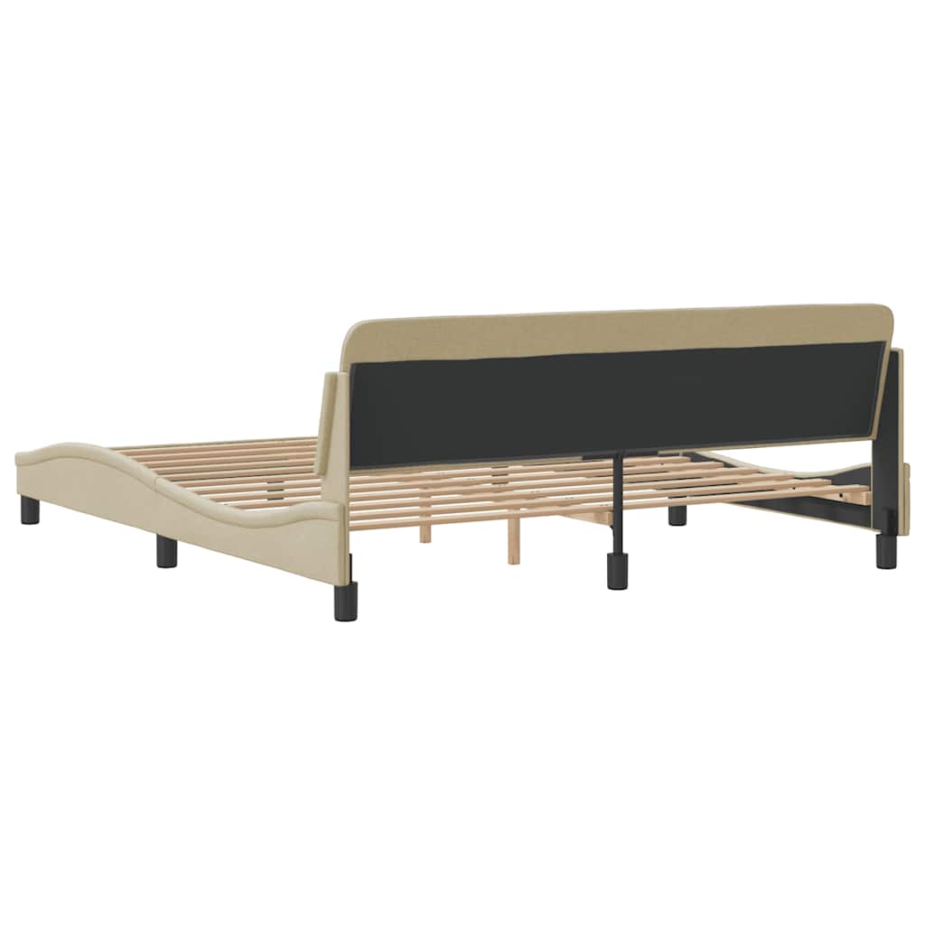 sengeramme Dover 160x200 cm stof cremefarvet