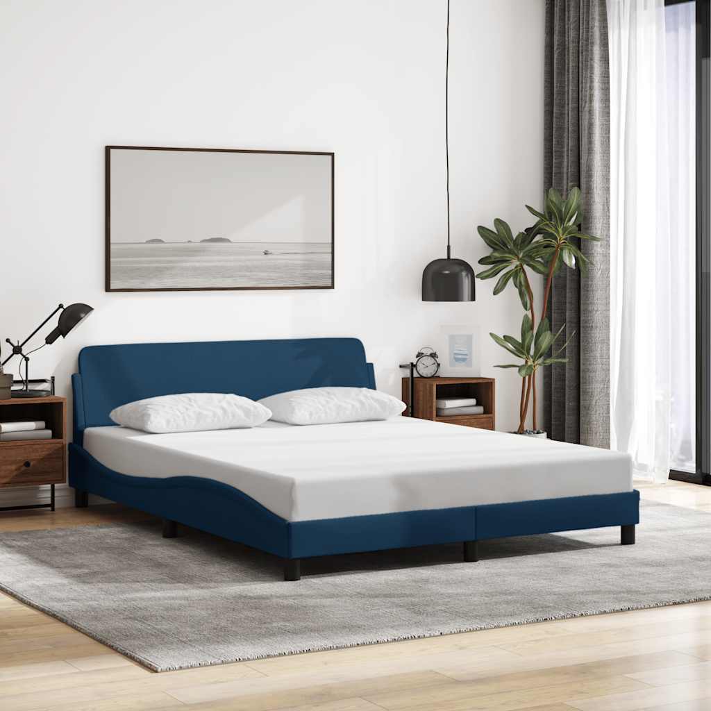 sengeramme med sengegavl Dover Blå 160x200 cm Stof