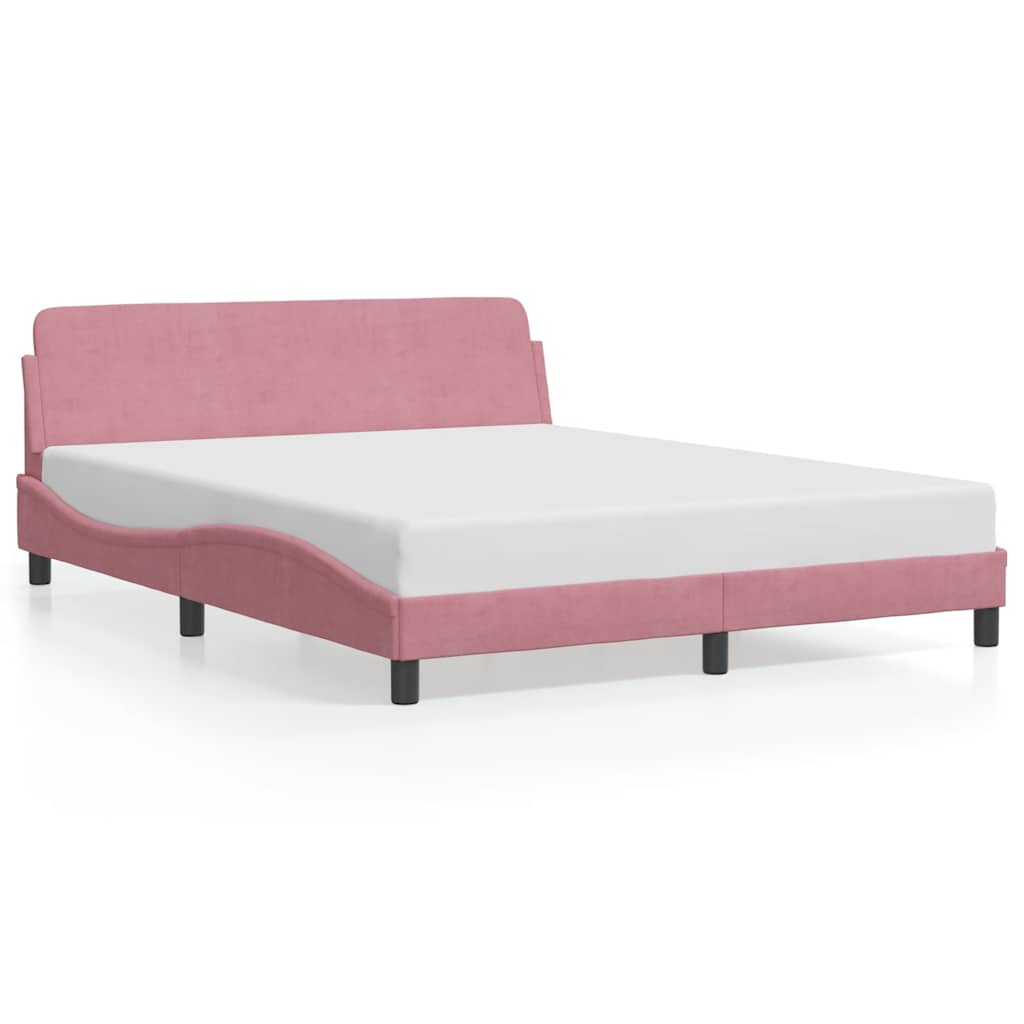 sengeramme med sengegavl Dover Pink 160x200 cm Fløjl