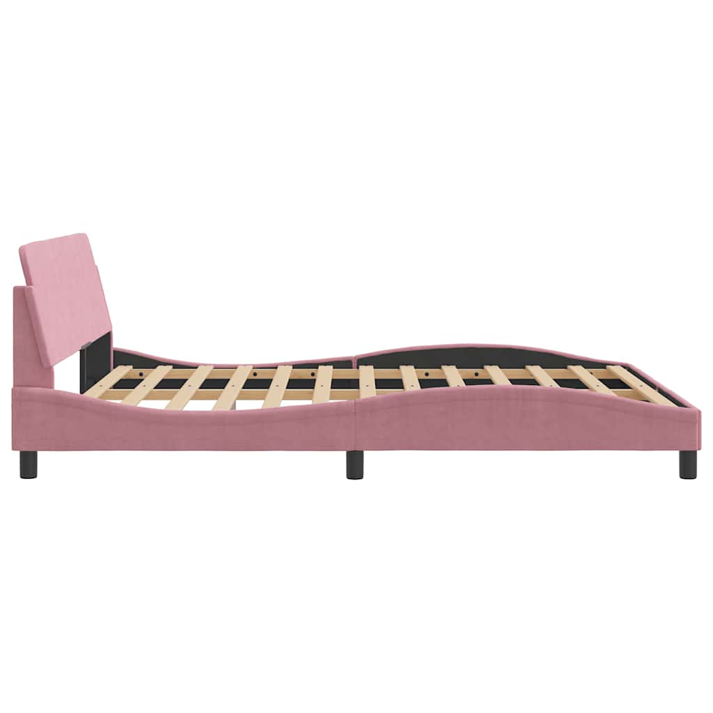 sengeramme med sengegavl Dover Pink 160x200 cm Fløjl
