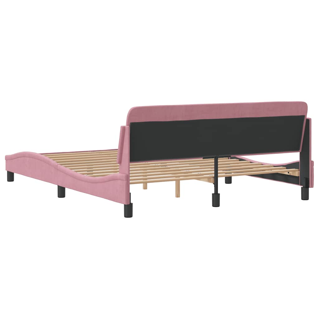 sengeramme med sengegavl Dover Pink 160x200 cm Fløjl