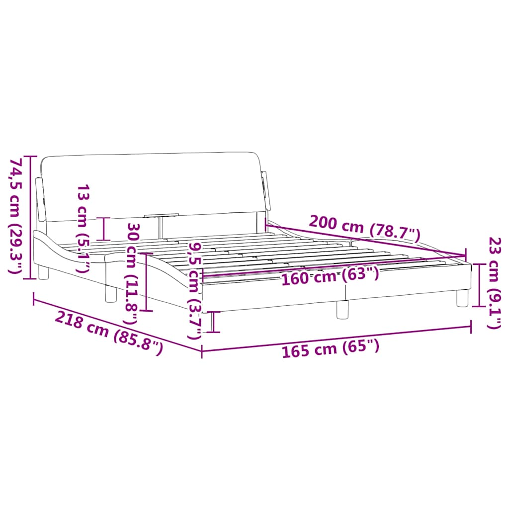 sengeramme Dover 160x200 cm kunstlæder sort