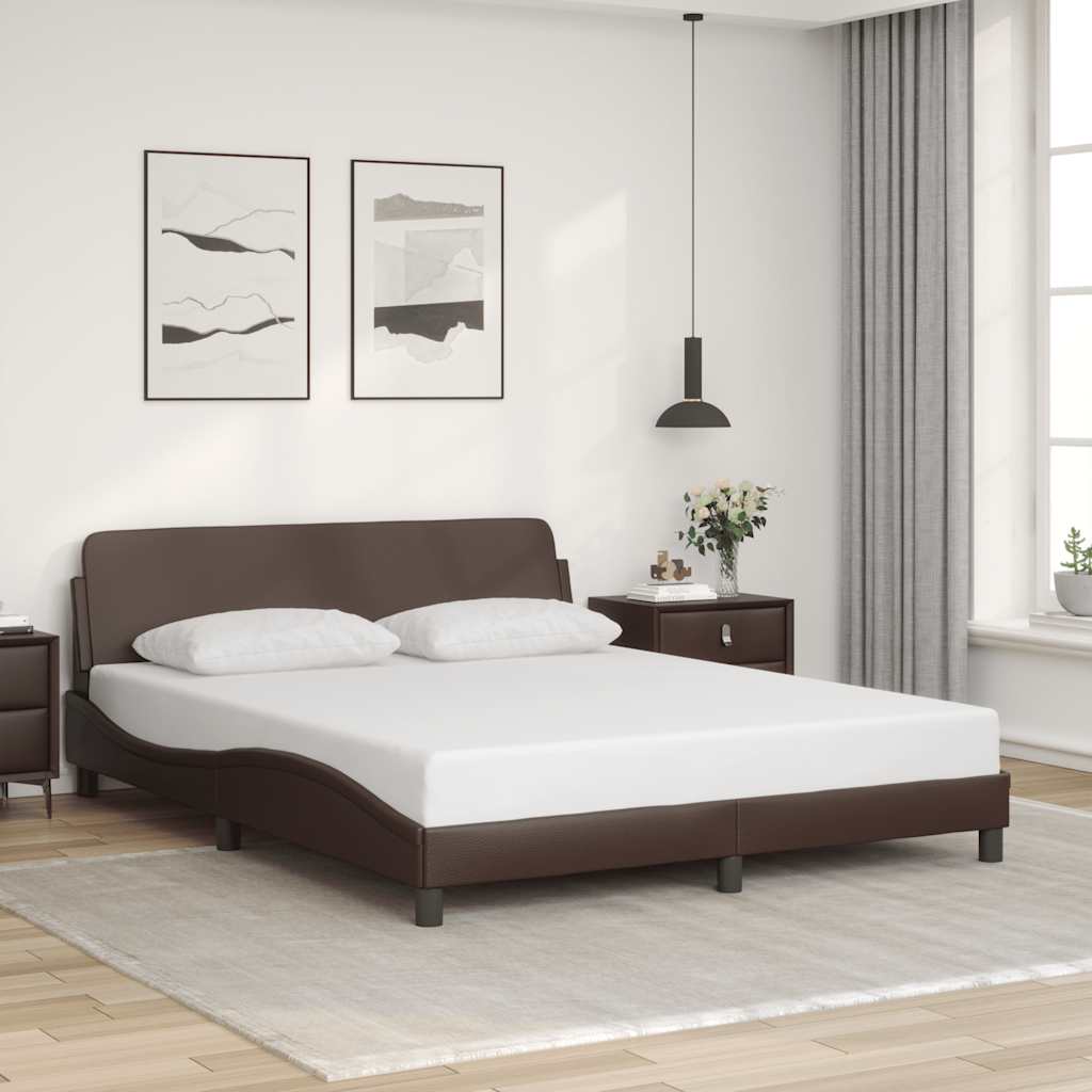 sengeramme Dover 160x200 cm kunstlæder brun