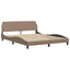 sengeramme Dover 160x200 cm kunstlæder cappuccinofarvet