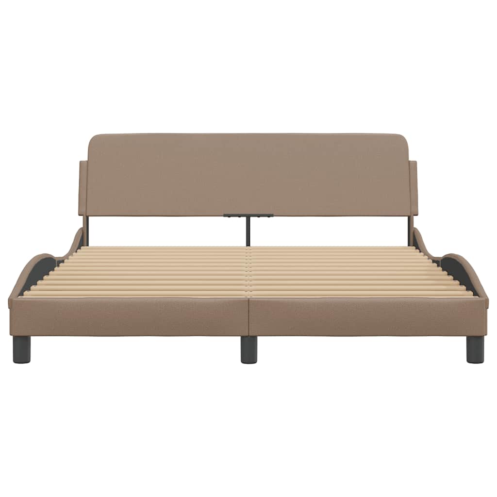 sengeramme Dover 160x200 cm kunstlæder cappuccinofarvet