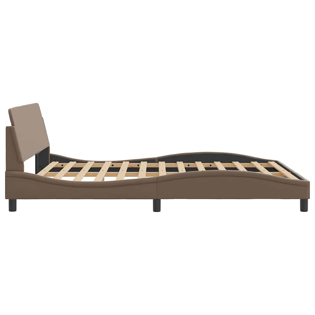 sengeramme Dover 160x200 cm kunstlæder cappuccinofarvet