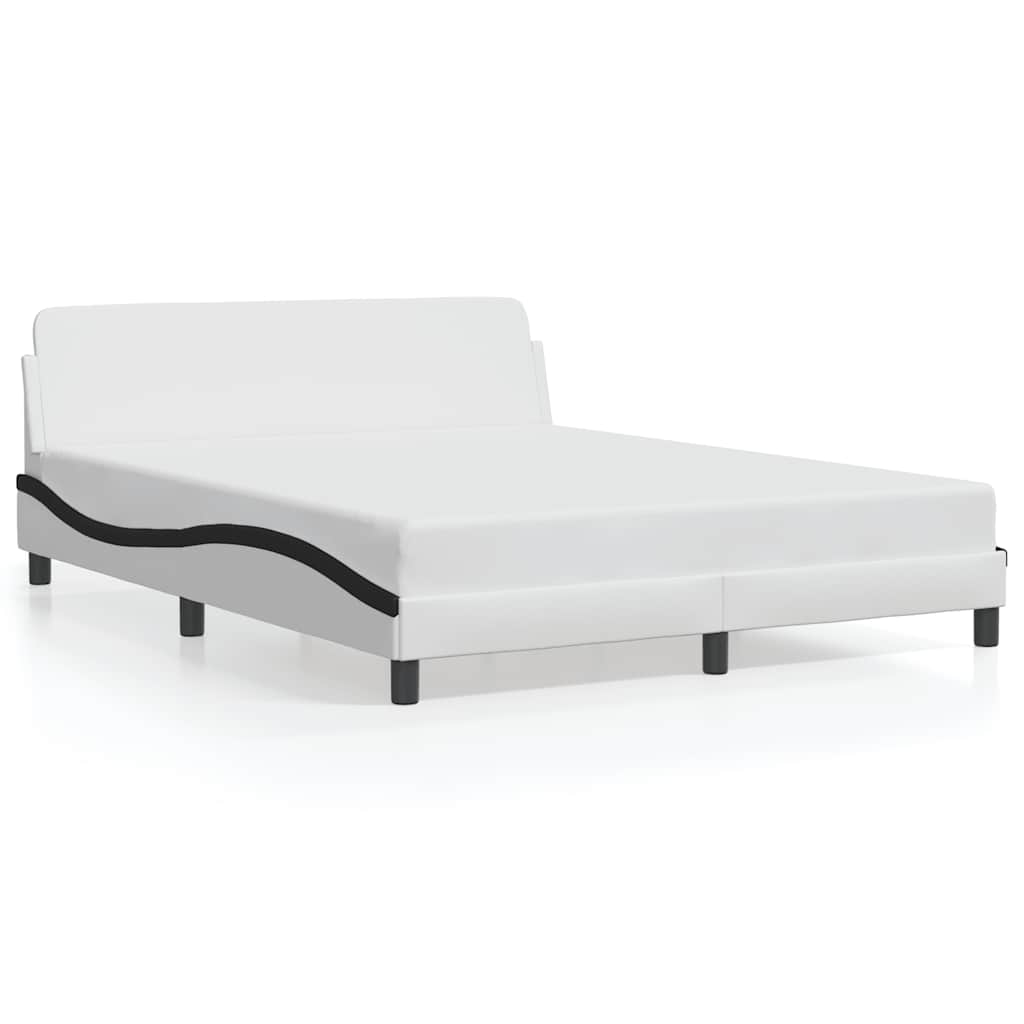 sengeramme Dover 160x200 cm kunstlæder hvid og sort