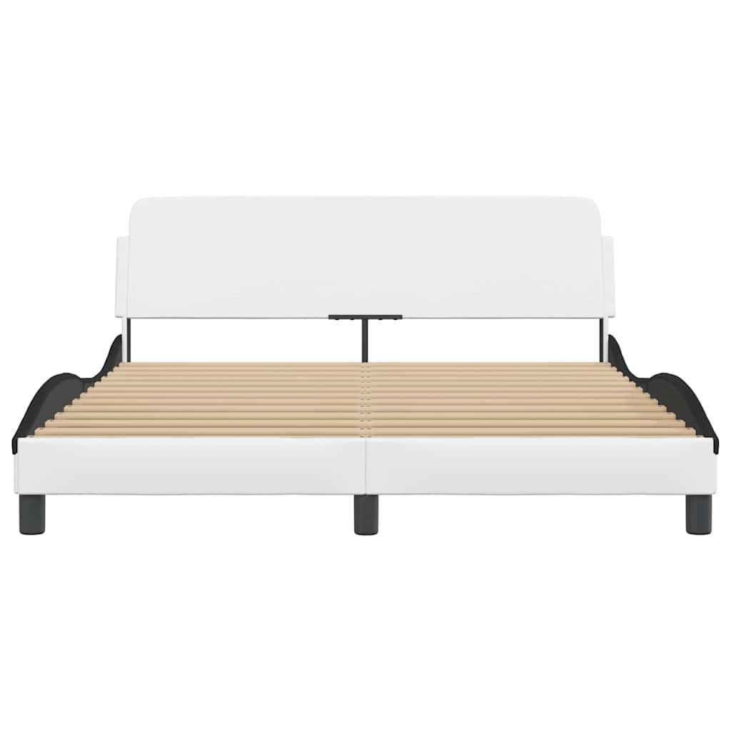 sengeramme Dover 160x200 cm kunstlæder hvid og sort