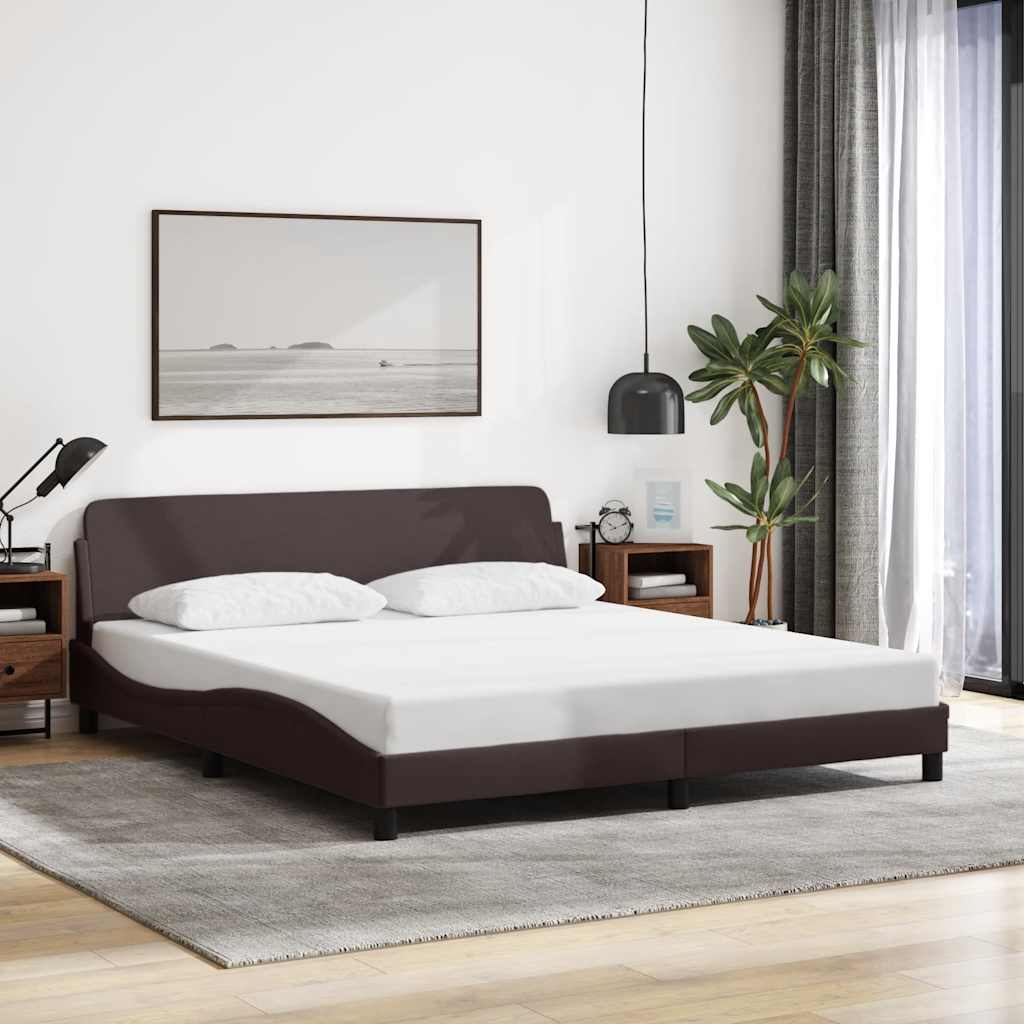 sengeramme Dover 180x200 cm stof mørkebrun