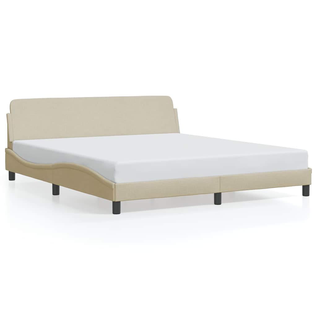 sengeramme Dover 180x200 cm stof cremefarvet