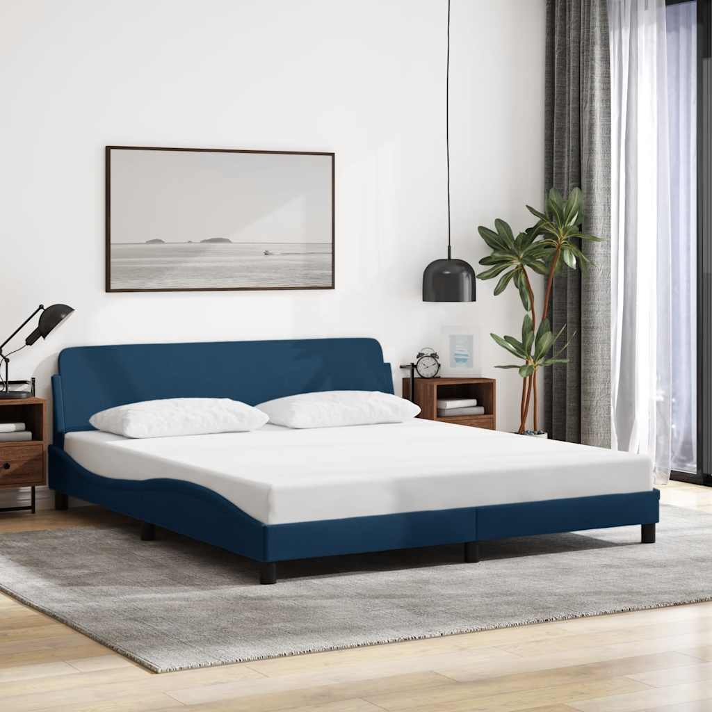 sengeramme med sengegavl Dover Blå 180x200 cm Stof