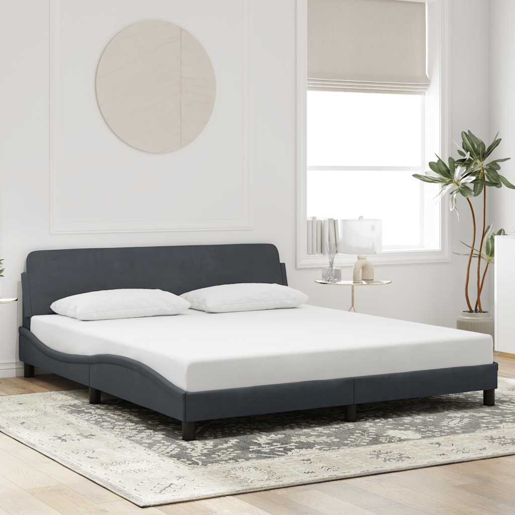 sengeramme Dover Mørkegrå 180x200 cm Fløjl