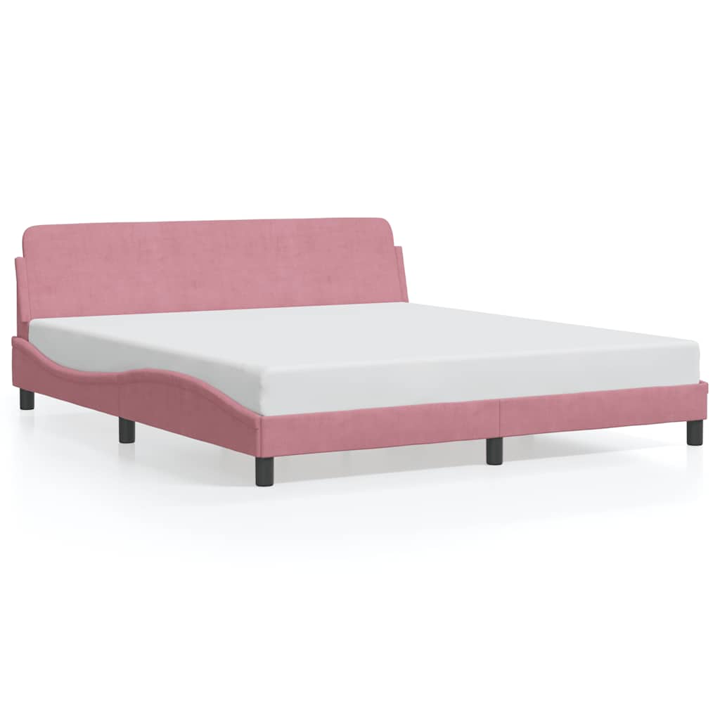 sengeramme med sengegavl Dover Pink 180x200 cm Fløjl
