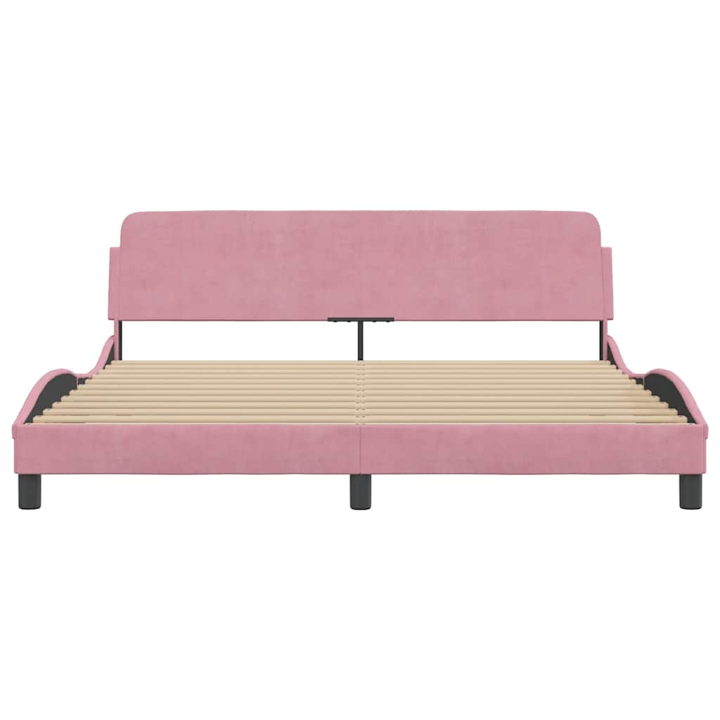 sengeramme med sengegavl Dover Pink 180x200 cm Fløjl